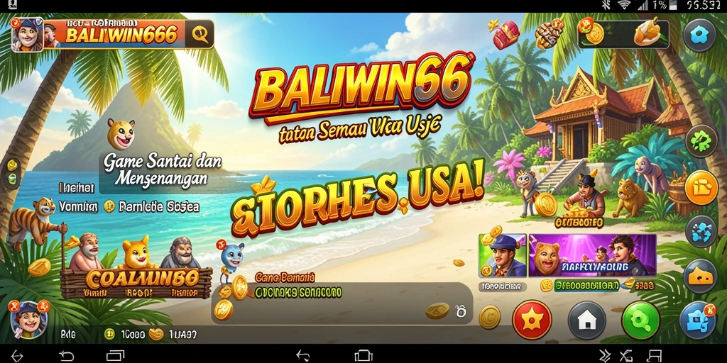 Tangkapan layar gameplay BALIWIN66 yang cerah dan penuh warna.