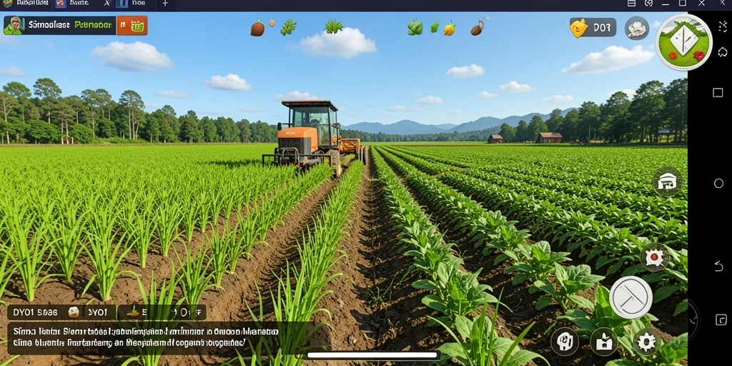 Tampilan gameplay DY01 yang menampilkan lahan pertanian yang subur.