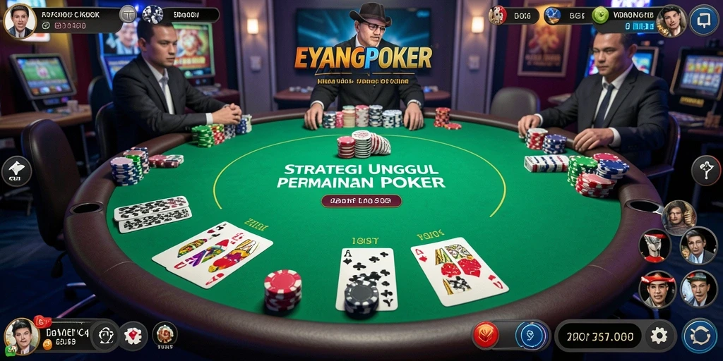 Screenshot gameplay EYANGPOKER menampilkan momen seru strategi poker.