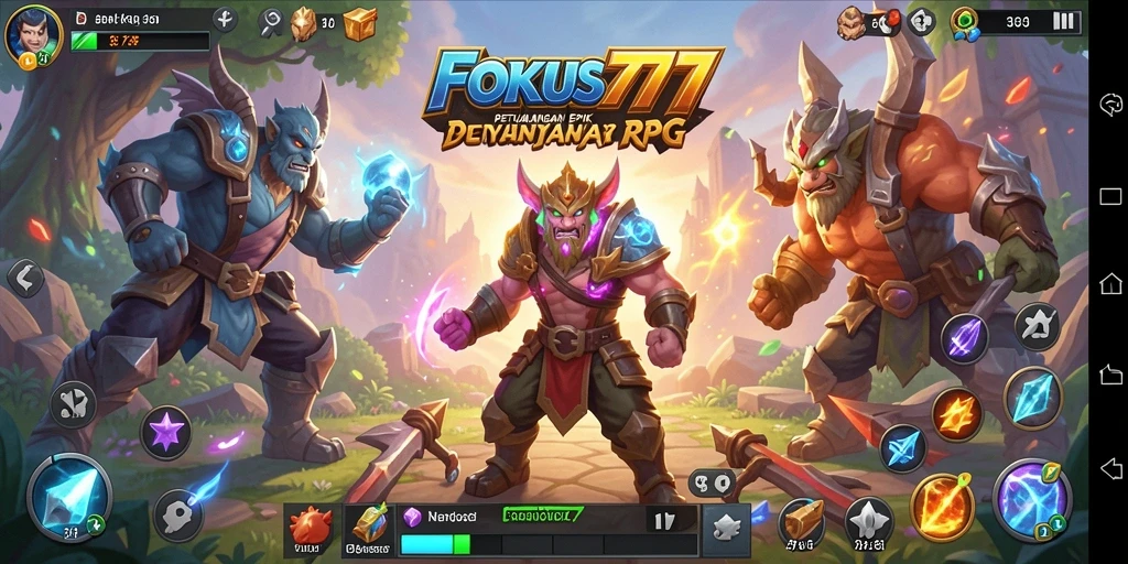 Tangkapan layar FOKUS777 menunjukkan aksi pertempuran yang mendebarkan dalam dunia RPG.