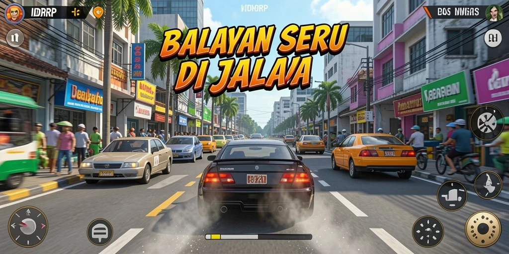 Gameplay seru menunjukkan aksi balap yang mendebarkan di IDRRP.