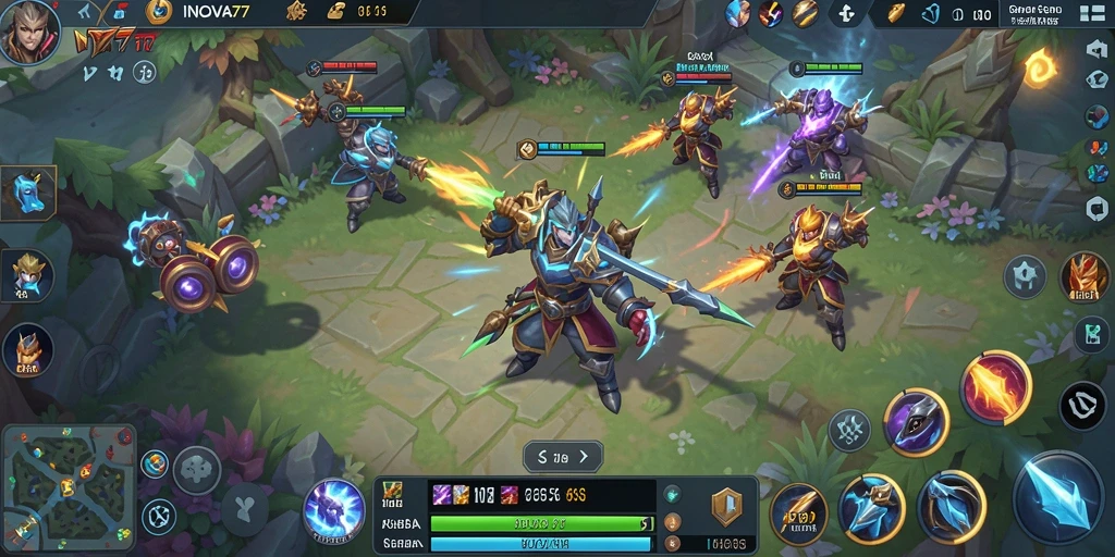 Tampilan gameplay epik dalam INOVA77, seru dan menantang!