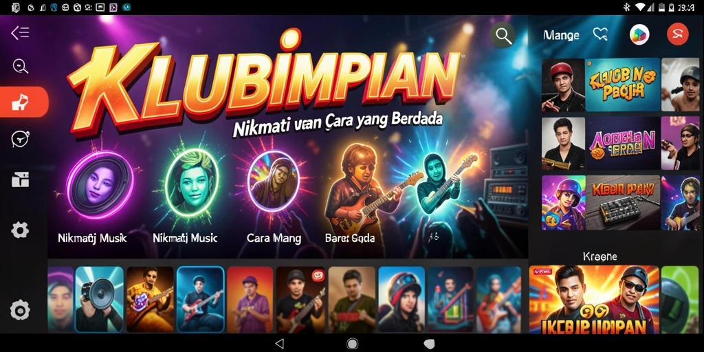 Screenshot gameplay KLUBIMPIAN menampilkan pengalaman bermain musik yang interaktif.