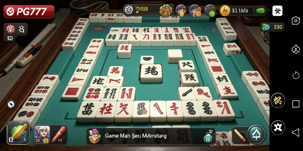 Screenshot PG777 menunjukkan gameplay Mahjong yang menarik dan penuh tantangan.
