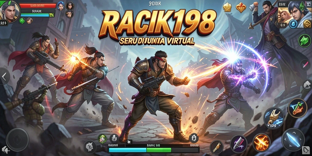 Tampilan gameplay <strong>RACIK198</strong> yang menegangkan dan penuh aksi.